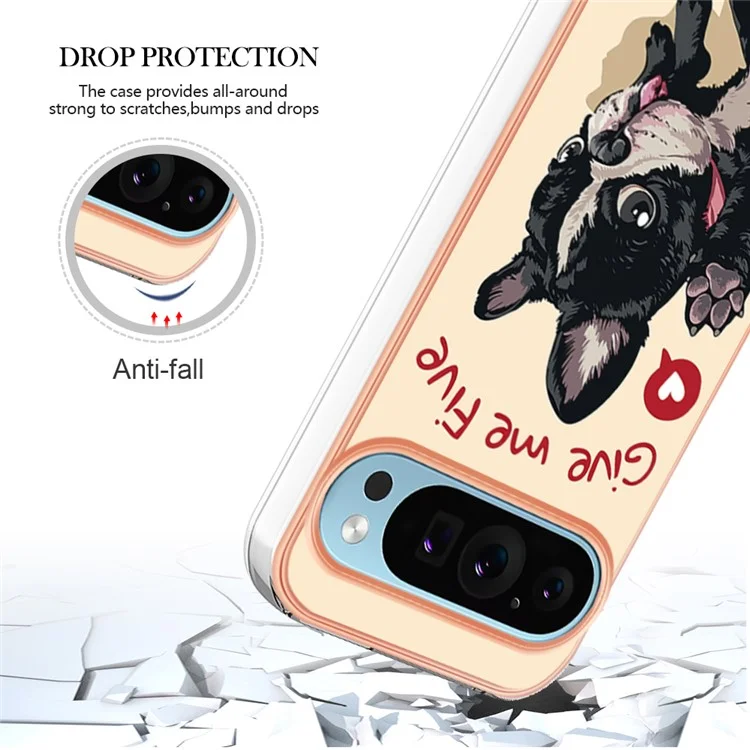 YB IMD Series-19 Style-D Für Google Pixel 9 Pro XL Handyhüllen TPU Musterprint Cover - Hund