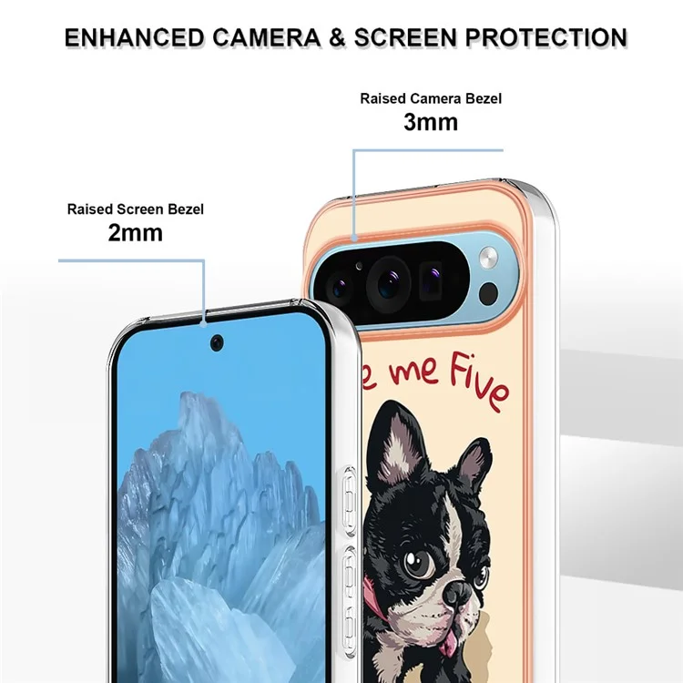 YB IMD Series-19 Style-D Für Google Pixel 9 Pro XL Handyhüllen TPU Musterprint Cover - Hund