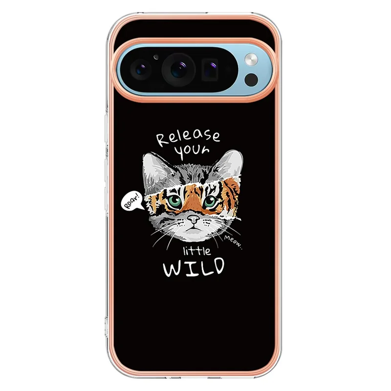 YB IMD Series-19 Style-D For Google Pixel 9 Pro XL Cell Phone Cases TPU Pattern Print Cover - Cat  /  Tiger