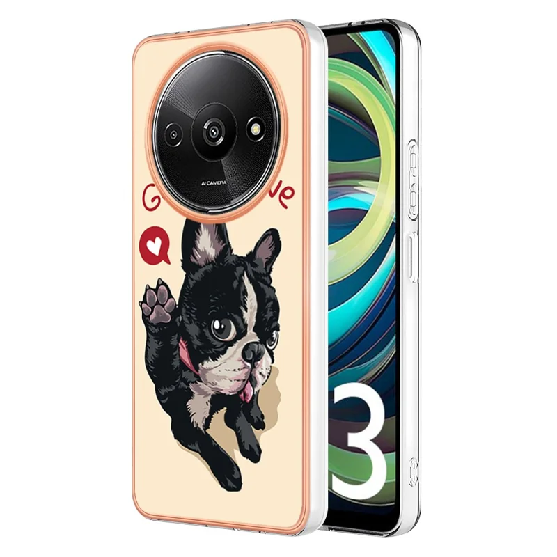 YB IMD Series-19 Style-D For Xiaomi Redmi A3+ Case Pattern Print TPU Ultra Thin Smart Phone Shell - Dog