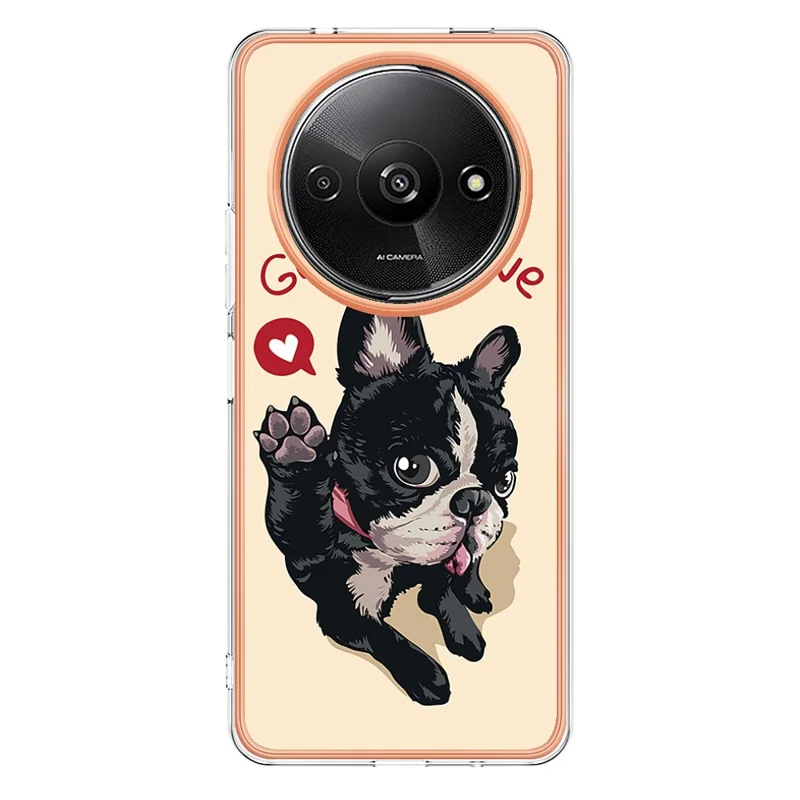 YB IMD Series-19 Style-D For Xiaomi Redmi A3+ Case Pattern Print TPU Ultra Thin Smart Phone Shell - Dog