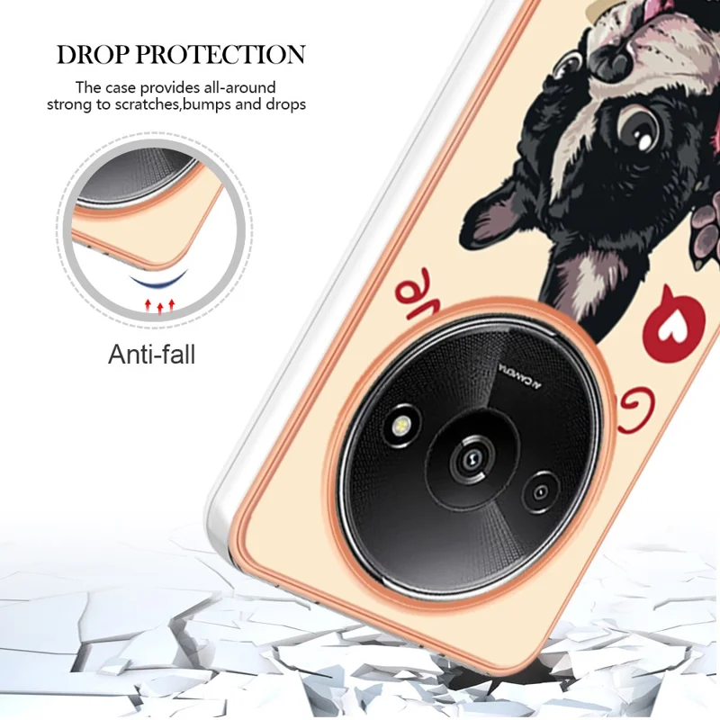 YB IMD Series-19 Style-D For Xiaomi Redmi A3+ Case Pattern Print TPU Ultra Thin Smart Phone Shell - Dog