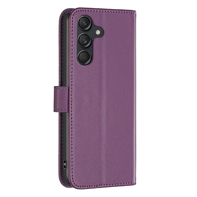 BINFEN COLOR BF17 Para Samsung Galaxy M55 5G / C55 5G / F55 5G Funda de Cartera a Prueba de Golpes, Funda de Teléfono de Cuero - Morado Oscuro