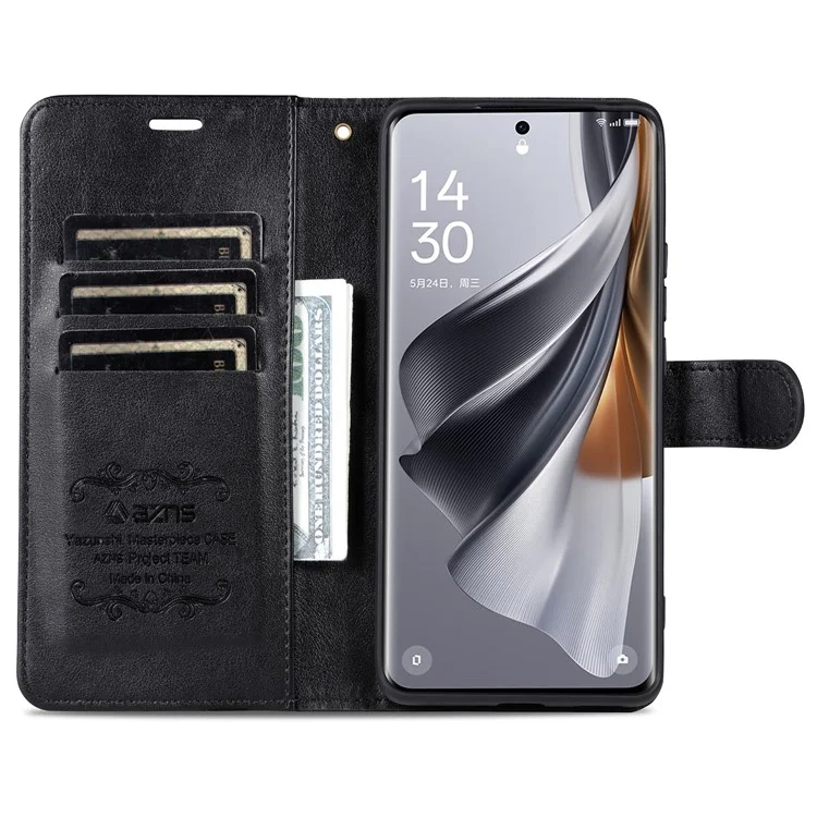 AZNS For Honor Magic6 5G Case Flip Wallet Phone Leather Cover mit Faltständer - Schwarz