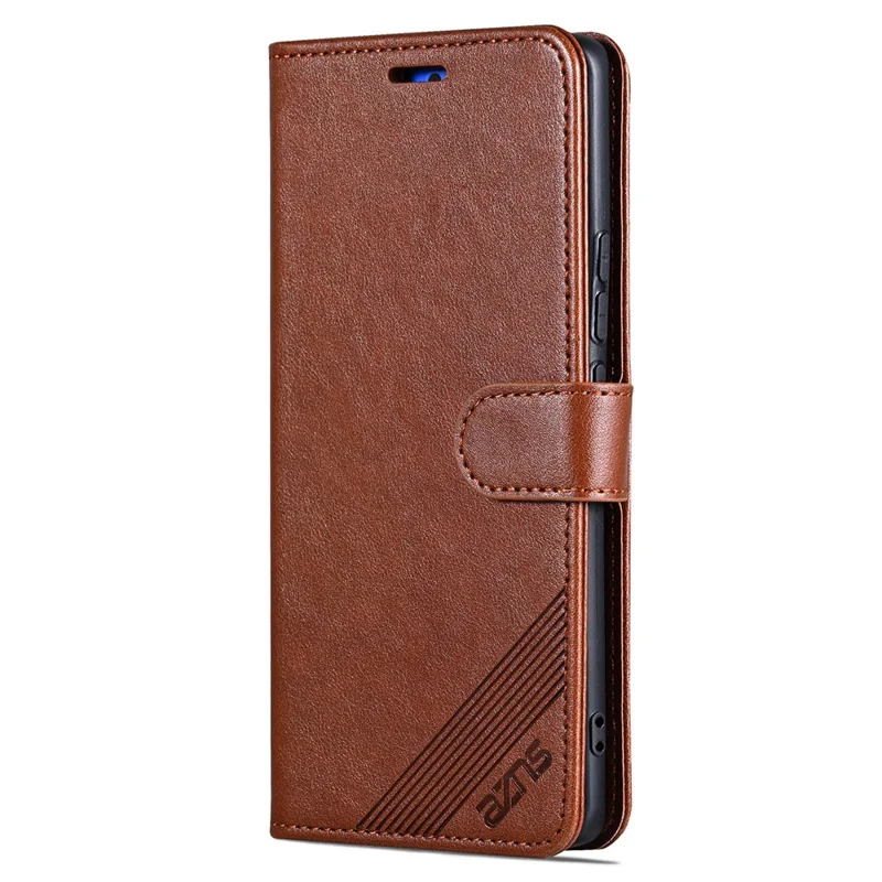AZNS For Honor Magic6 Pro 5G Leather Case Magnetic Clasp Wallet Stand Phone Cover - Brown