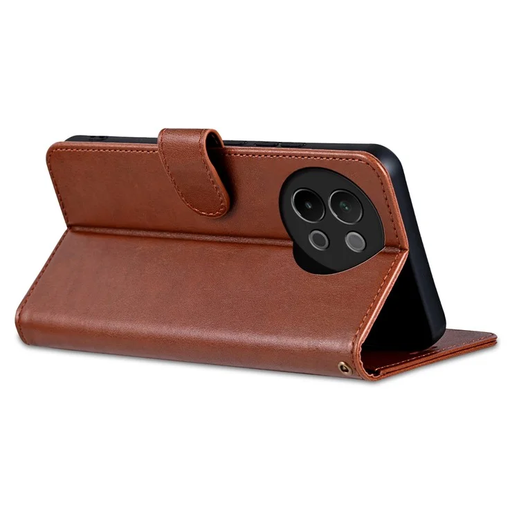 AZNS Para vivo S18e 5G Case Capa de Carteira de Couro PU + TPU - Marrom