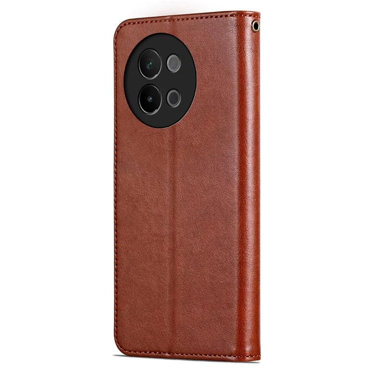 AZNS Para vivo S18e 5G Case Capa de Carteira de Couro PU + TPU - Marrom