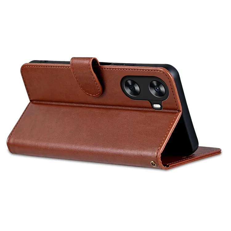 AZNS For Huawei Enjoy 70z Leather Case Wallet Card Slots Protective Phone Cover - Brown