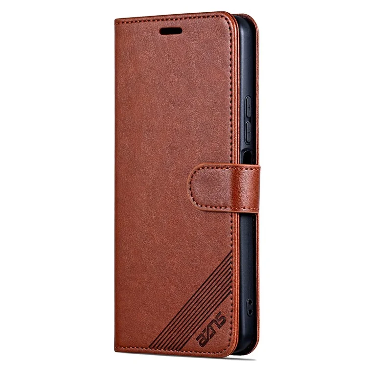 AZNS For Huawei Enjoy 70z Leather Case Wallet Card Slots Protective Phone Cover - Brown