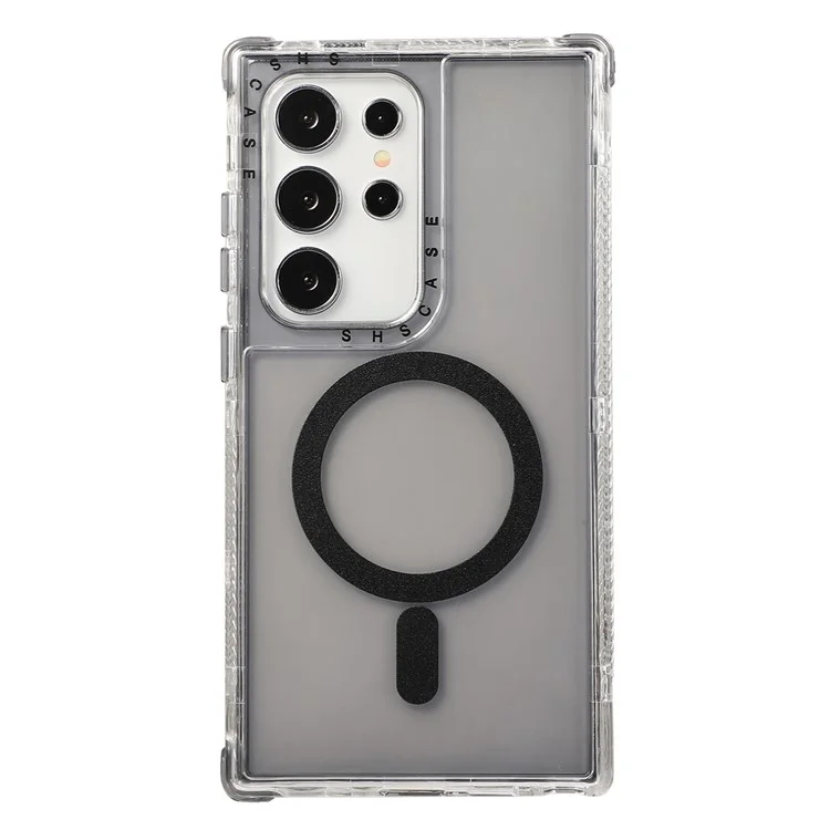 Für Samsung Galaxy S24 Ultra Magnetische Hülle Kompatibel mit MagSafe PC+TPU Handyhülle - Grau