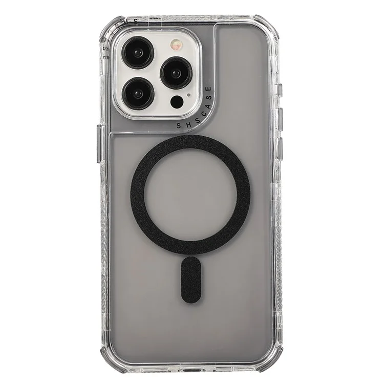 For iPhone 15 Pro Max Case Compatible with MagSafe Drop-proof PC+TPU Phone Cover - Grey