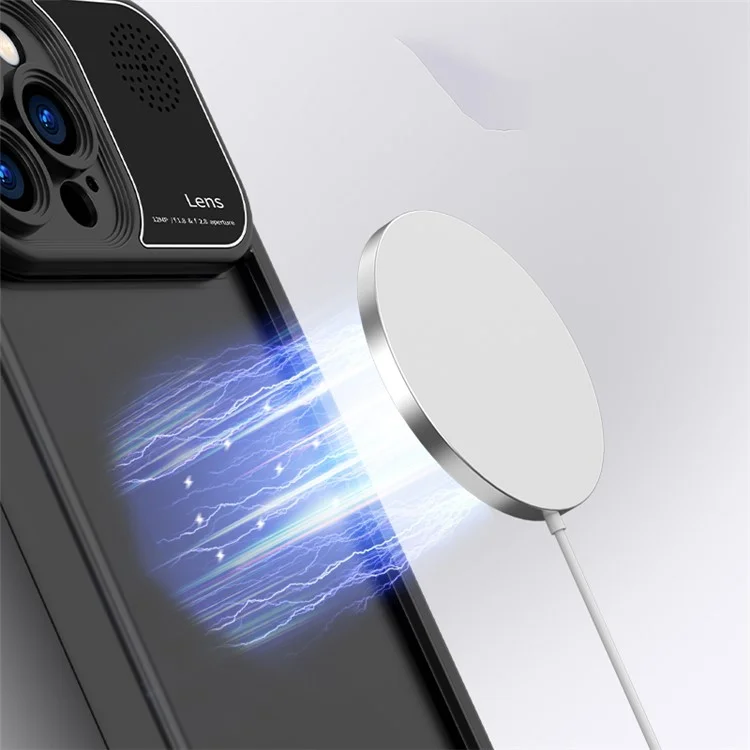 For iPhone 15 Pro Silicone Case Anti-drop Phone Cover with Aromatherapy Tablet - Black