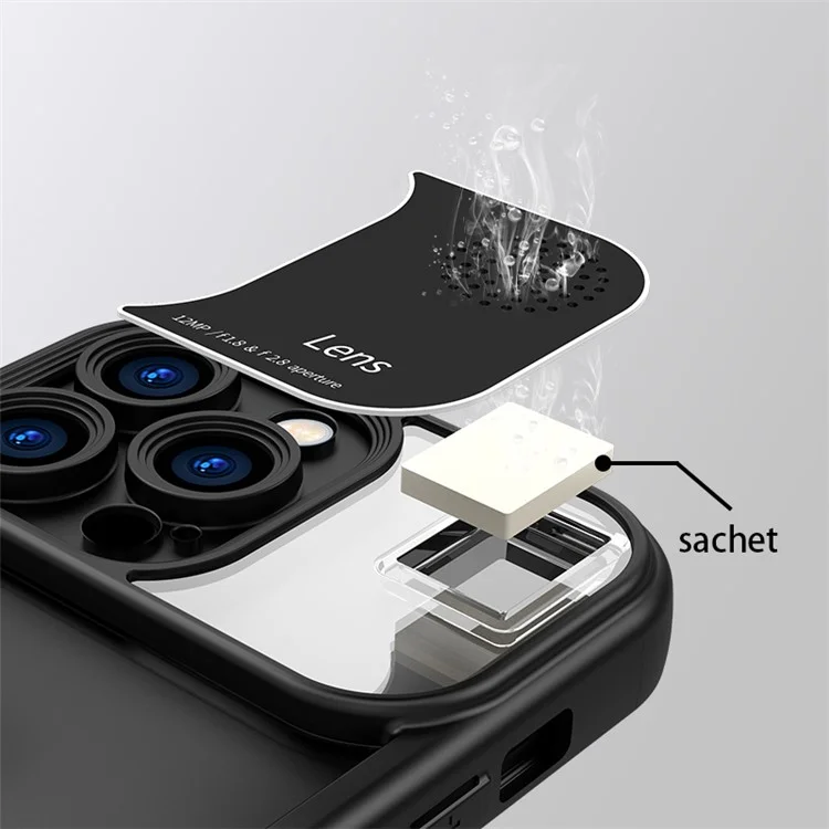 For iPhone 15 Pro Max Silicone Case Anti-Drop Phone Cover with Aromatherapy Tablet - Plum