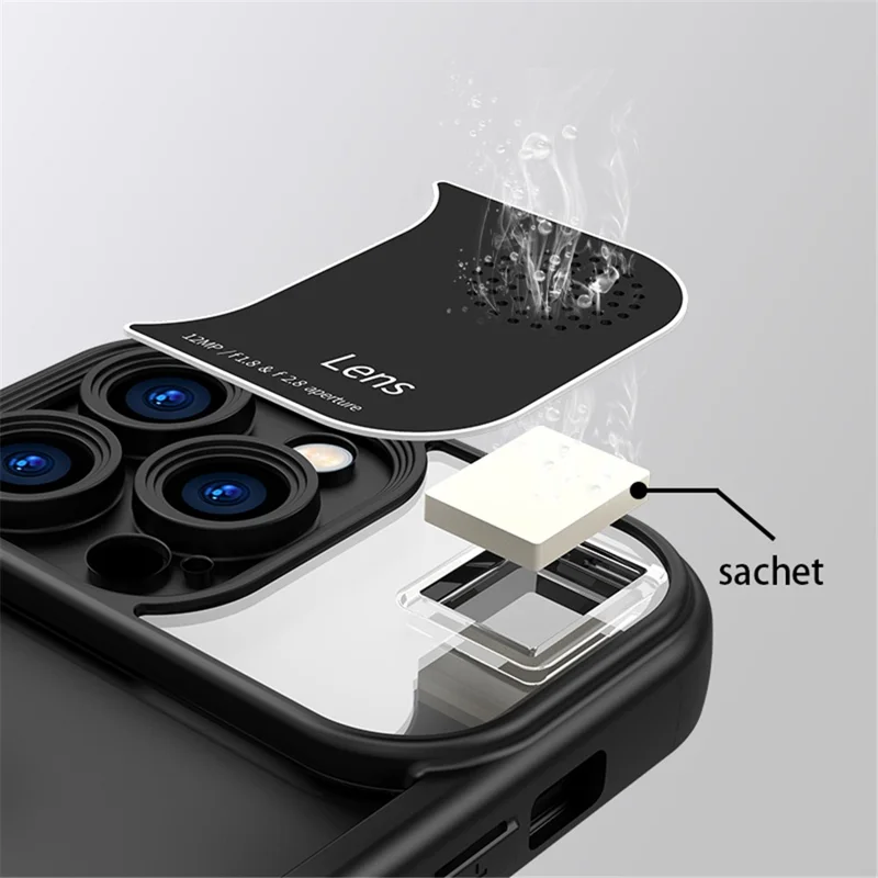 For iPhone 14 Pro Max Case Silicone Drop-proof Phone Cover with Aromatherapy Tablet - Antique White