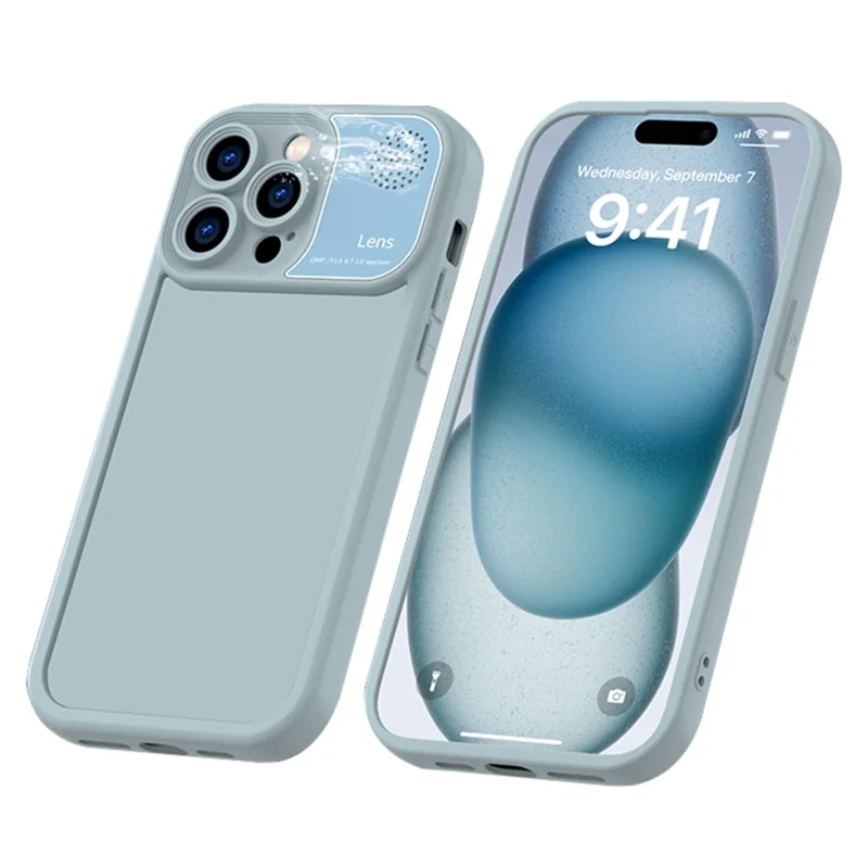 Чехол для iPhone 14 Pro Max из силикона с ароматерапевтической таблеткой - синий
