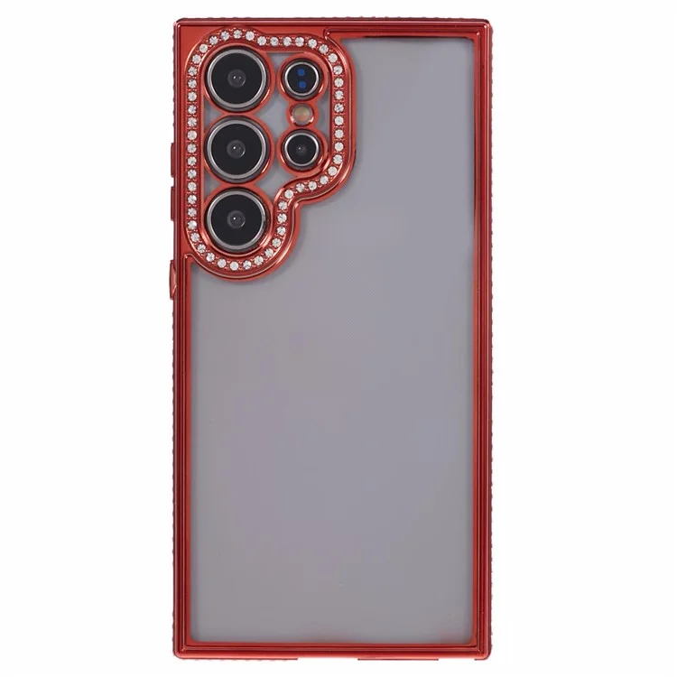 Pour Samsung Galaxy S22 Ultra 5G Coque Bling Strass Souple TPU Housse de Téléphone - Rouge