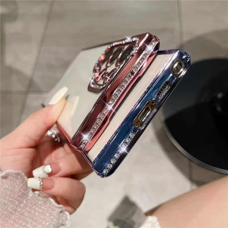 For Samsung Galaxy S24 Ultra TPU Case Rhinestones Decor Phone Protective Cover - Silver