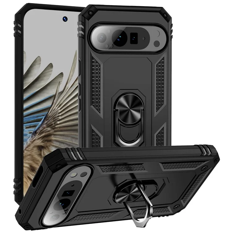 Per Google Pixel 9 Pro XL Custodia Antiurto con Supporto - Nero