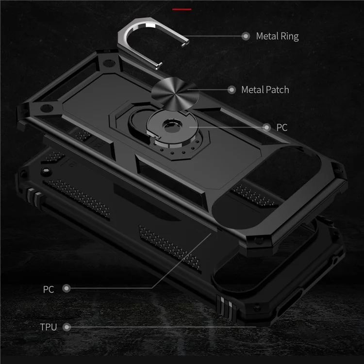 Per Google Pixel 9 Pro XL Custodia Antiurto con Supporto - Nero