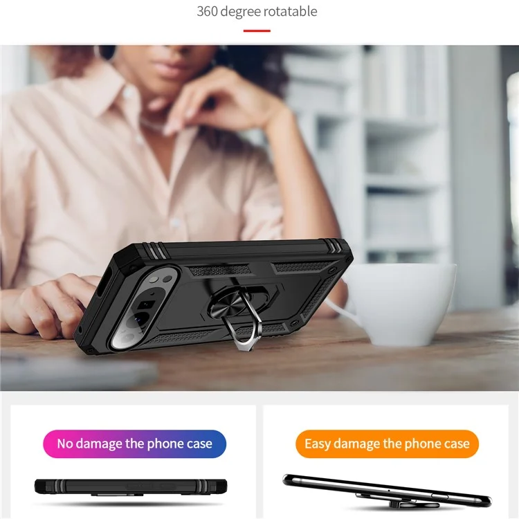 Per Google Pixel 9 Pro XL Custodia Antiurto con Supporto - Nero