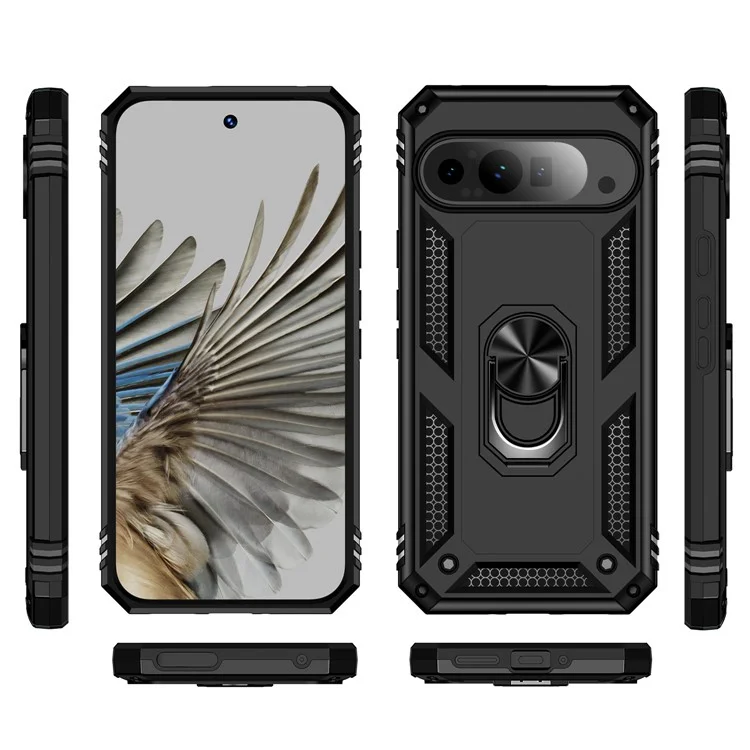 Per Google Pixel 9 Pro XL Custodia Antiurto con Supporto - Nero
