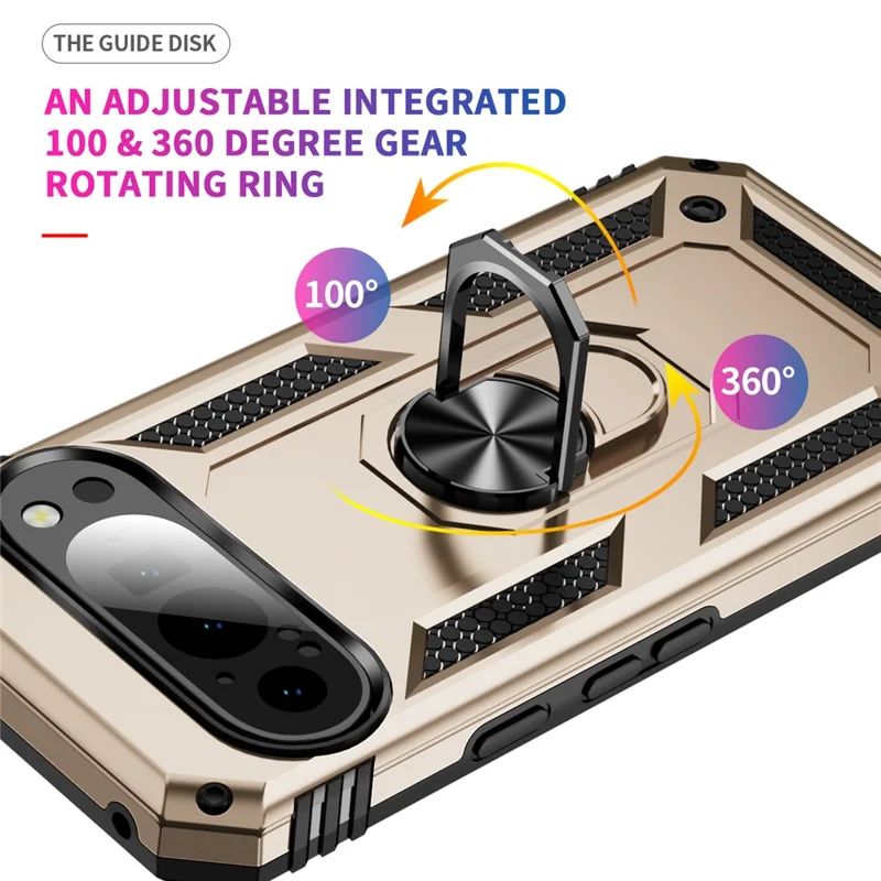 Per Google Pixel 9 / Pixel 9 Pro Case Scratch-Proof PC+TPU Supporto Telefono Copertura - Oro
