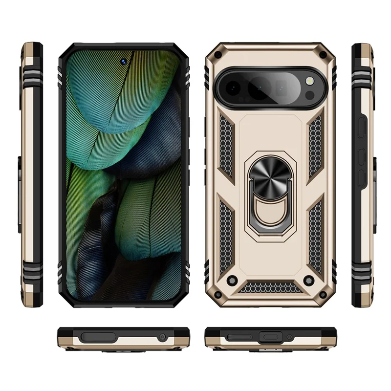Per Google Pixel 9 / Pixel 9 Pro Case Scratch-Proof PC+TPU Supporto Telefono Copertura - Oro