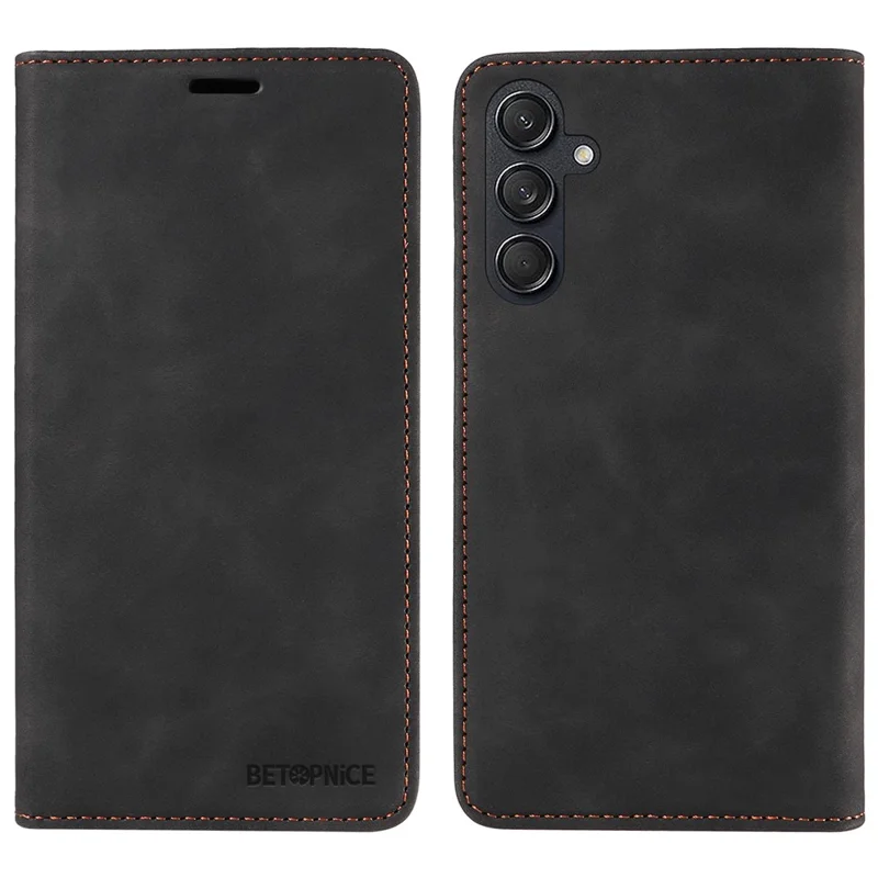 BETOPNICE 003 For Samsung Galaxy M55 5G / C55 5G / F55 5G Case Magnetic Closing Leather Cover RFID Blocking Wallet - Black