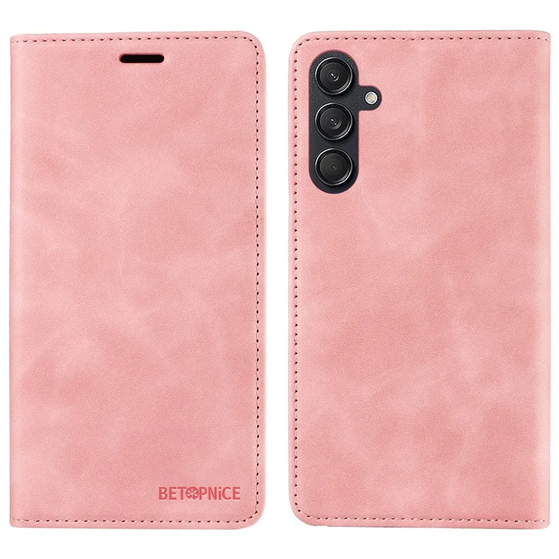 BETOPNICE 003 For Samsung Galaxy M55 5G / C55 5G / F55 5G Case Magnetic Closing Leather Cover RFID Blocking Wallet - Pink