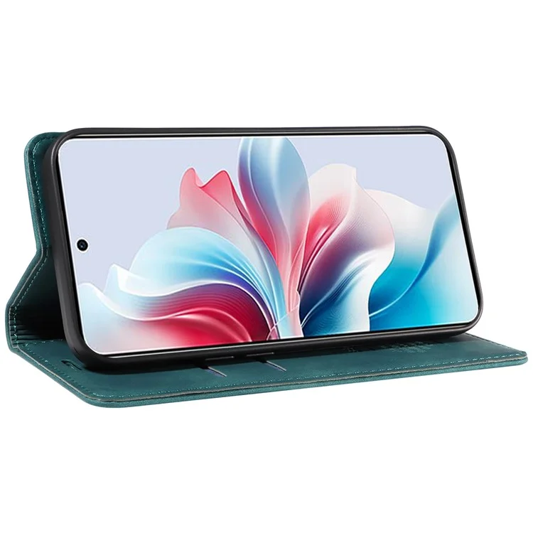 BETOPNICE 003 Per Oppo Reno11 F 5G / F25 Pro 5G Custodia RFID Blocking Pelle+TPU Wallet Phone Protector - Verde