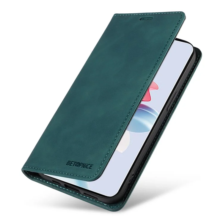 BETOPNICE 003 Per Oppo Reno11 F 5G / F25 Pro 5G Custodia RFID Blocking Pelle+TPU Wallet Phone Protector - Verde