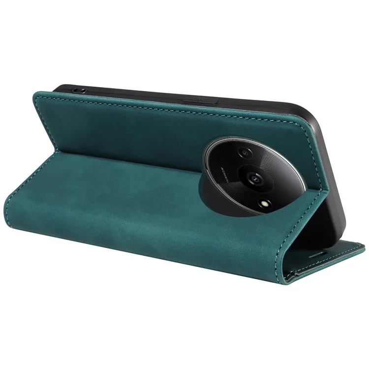 BETOPNICE 003 per Xiaomi Redmi A3 / Poco C61 4G Custodia RFID Blocking Wallet in pelle+TPU Protezione del telefono - Verde