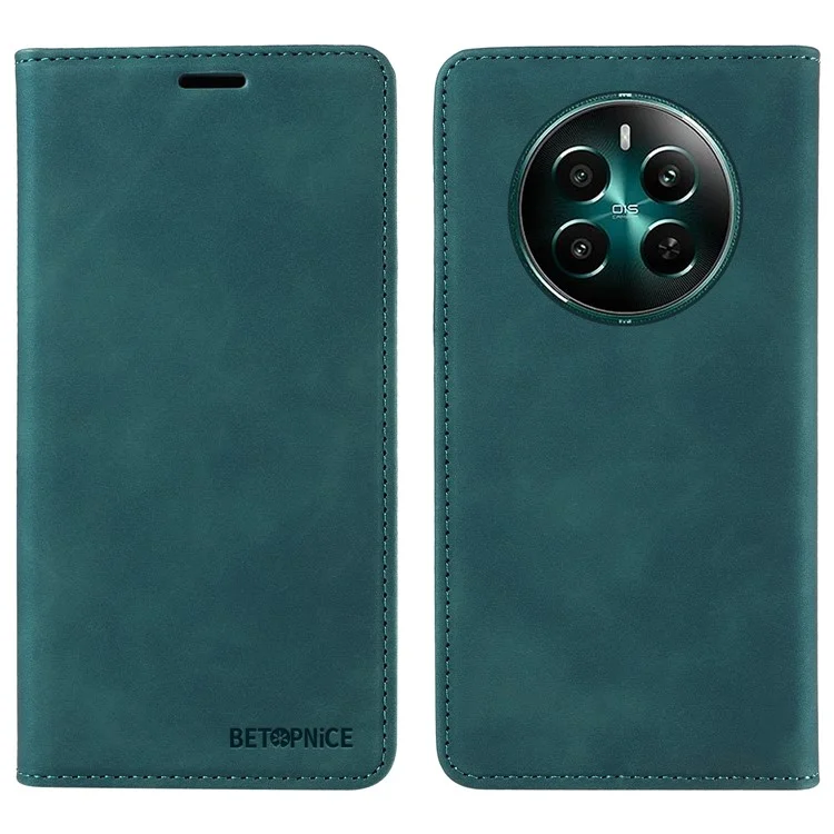 BETOPNICE 003 für Realme 12 4G / 12+ 5G / Narzo 70 Pro 5G Magnetische Hülle Kartensteckplätze RFID-Blockierung Handyhülle - Grün