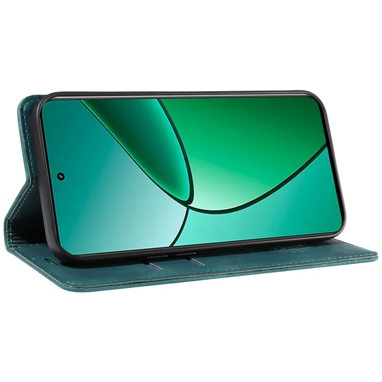 BETOPNICE 003 für Realme 12 4G / 12+ 5G / Narzo 70 Pro 5G Magnetische Hülle Kartensteckplätze RFID-Blockierung Handyhülle - Grün