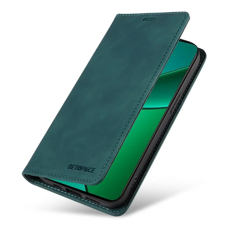 BETOPNICE 003 für Realme 12 4G / 12+ 5G / Narzo 70 Pro 5G Magnetische Hülle Kartensteckplätze RFID-Blockierung Handyhülle - Grün