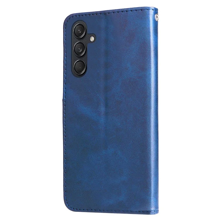 Para Samsung Galaxy M55 5G / C55 5G / F55 5G Funda Textura de Ternera Bolsillo con Cremallera Funda de Teléfono Móvil - Azul