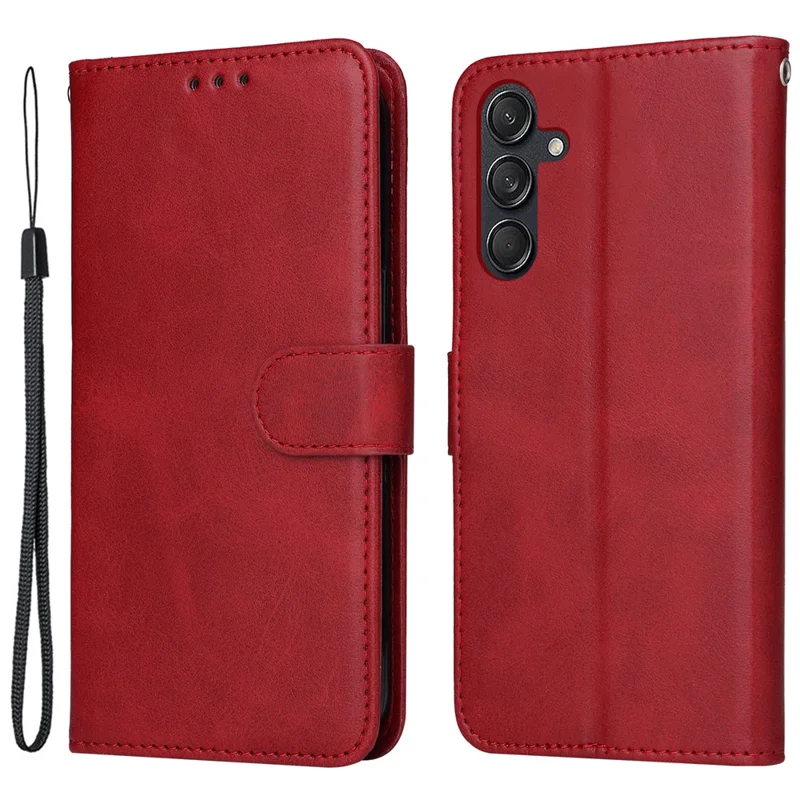 For Samsung Galaxy M55 5G / C55 5G / F55 5G Leather Case with 3 Card Slots Holder Mobile Phone Cover - Red