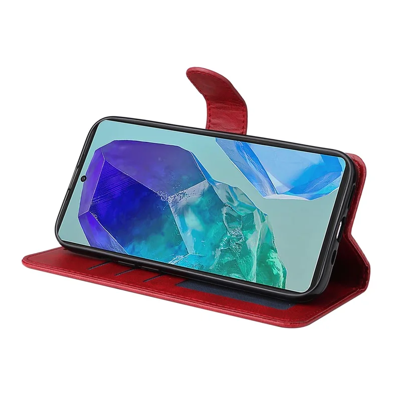 For Samsung Galaxy M55 5G / C55 5G / F55 5G Leather Case with 3 Card Slots Holder Mobile Phone Cover - Red