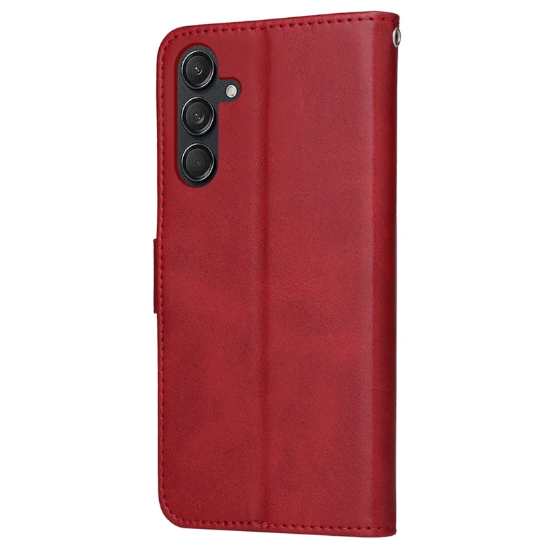 For Samsung Galaxy M55 5G / C55 5G / F55 5G Leather Case with 3 Card Slots Holder Mobile Phone Cover - Red