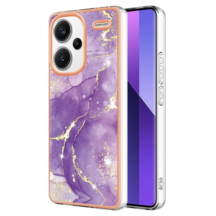 Серия YB IMD-2 для Xiaomi Redmi Note 13 Pro+ 5G TPU Чехол с мраморным узором, противоударный чехол для телефона - Фиолетовый 002