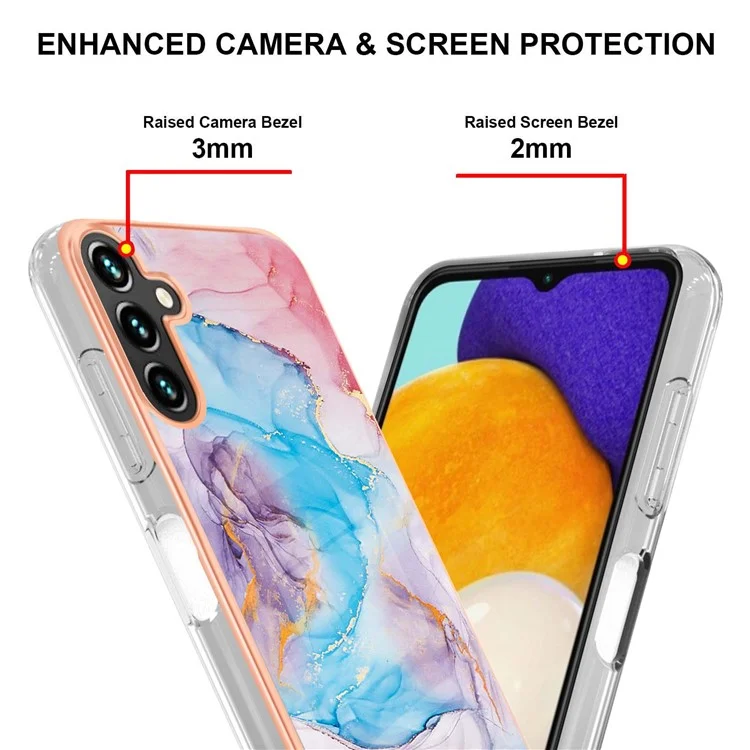 YB IMD Serie-1 Custodia per Samsung Galaxy A35 5G Caso Elettroplaccatura Modello IMD TPU Shell del Telefono - Milky Way Marble Blue