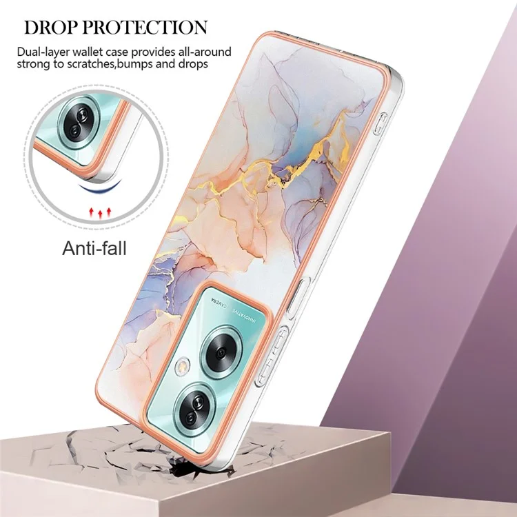 YB IMD Series-1 Für Oppo A79 5G / A2 5G Elektroplatted Case Soft TPU Slim Phone Case - Milchstraßen-Marmor Weiß