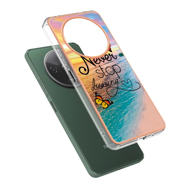 Série YB IMD-1 pour Xiaomi Redmi A3 / Poco C61 4G Étui antichoc Électroplacage Étui de téléphone TPU - Ne jamais arrêter de rêver