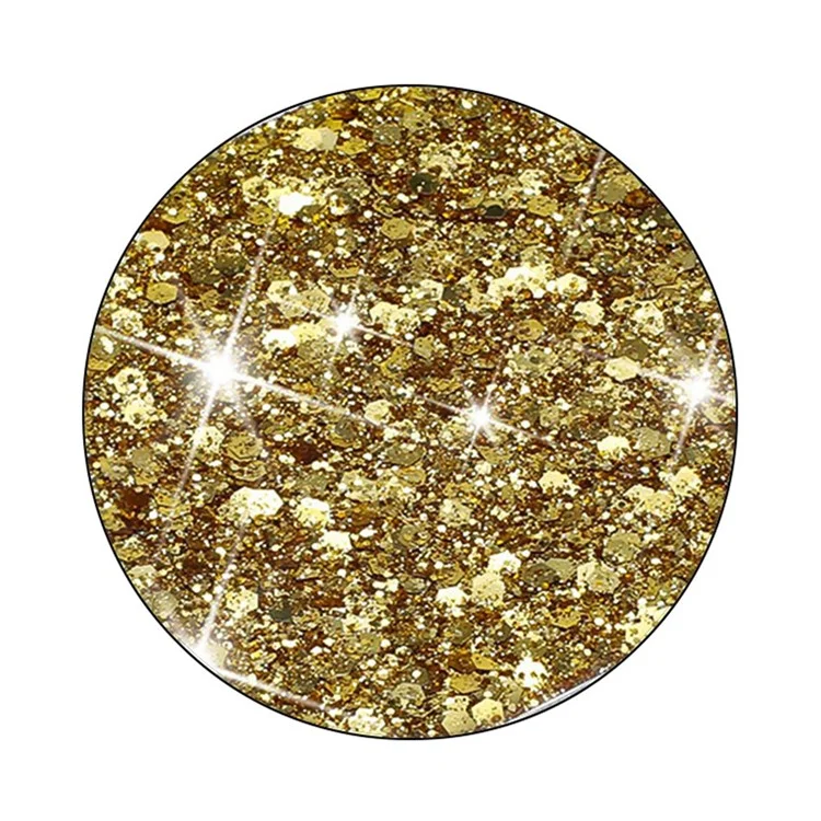 For Samsung Galaxy S23 Ultra Phone Case Anti-scratch Epoxy Glittery TPU Back Cover - Gold