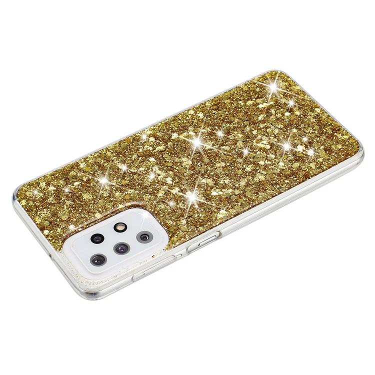 Для Samsung Galaxy A23 4G / A23 5G (глобальная версия) Slim-Fit Glittery Powder Decor Phone Cover Epoxy TPU Phone Case - Gold