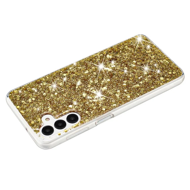Pour Samsung Galaxy A55 5G Anti-Scratch Phone Cover Epoxy Glittery Powder TPU Phone Case - Or