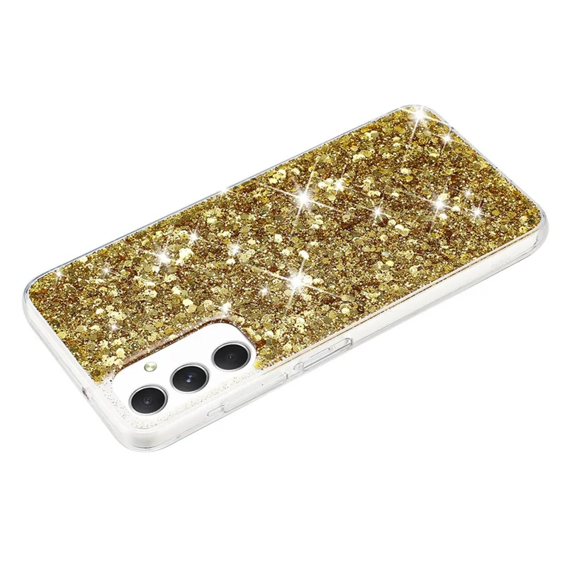 For Samsung Galaxy A05s 4G Case TPU Phone Shell Epoxy Glittery Powder Phone Cover - Gold