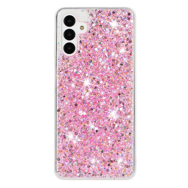 For Samsung Galaxy A14 4G / 5G Drop Protection TPU Phone Case Epoxy Glittery Phone Cover - Pink
