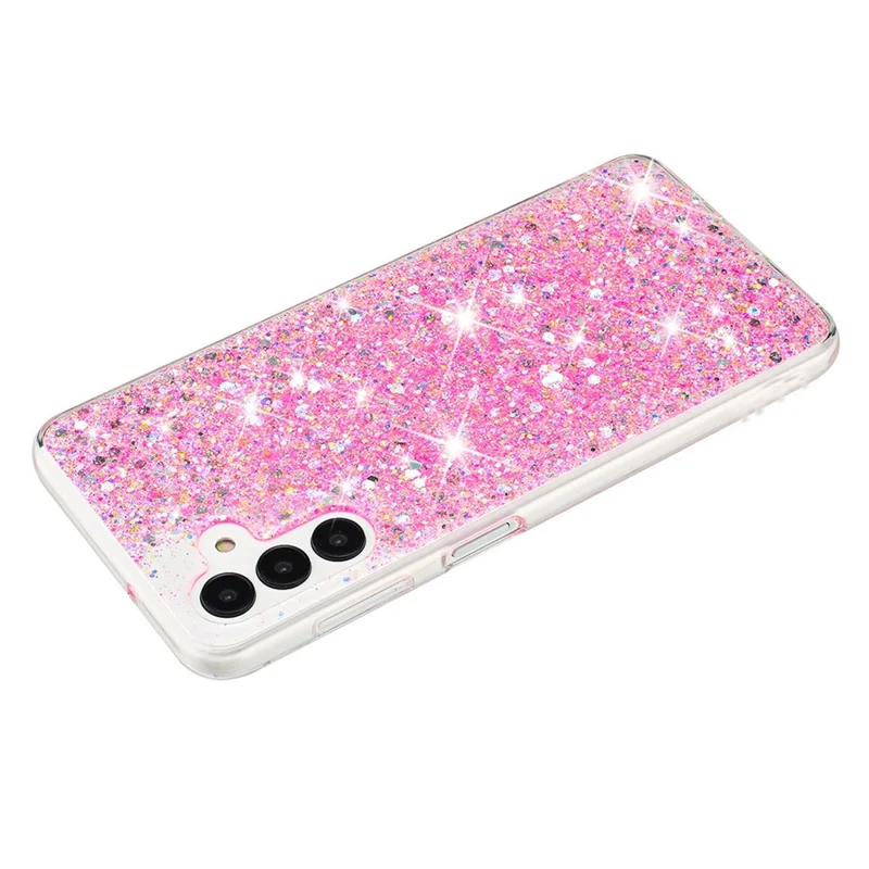 For Samsung Galaxy A14 4G / 5G Drop Protection TPU Phone Case Epoxy Glittery Phone Cover - Pink