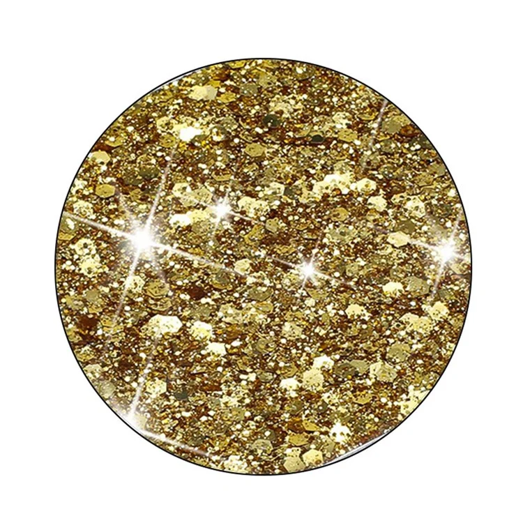 For iPhone 15 Back Protector Case Sparkle Epoxy Cell Phone TPU Cover - Gold